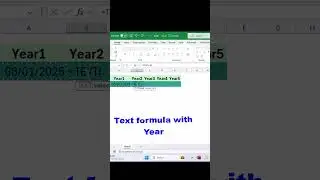 Text formula with year formula in excel #shorts #Viral #excel #exceltutorialsinhindi #exceltricks