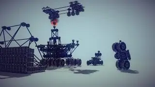 Besiege - Conquering all 15 Ipsilon zones, four vehicles in one.
