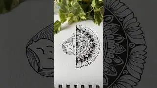 Semi circle Mandala | Mandala patterns | Drawing #creativeart #mandalaart #mandalashorts #artshorts