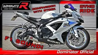 GSX-R 600 K8 with Dominator ⚡️ R4 Engine Sounds & Flames on Dyno 🔥 Exhausts Compilation