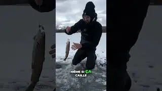 💥 Une grosse truite qui explose mon leurre en surface ! #fautpasseleurrer #icefishing #peche