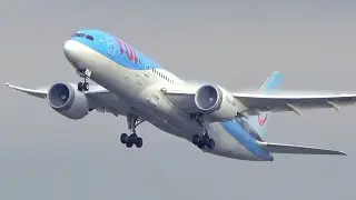 TUI 787 takeoff with wing fluff!