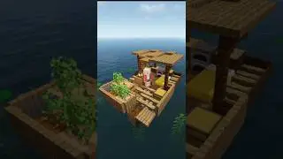 Raft Starter Base #minecraft #minecraftshorts #minecraftbuilding #shorts