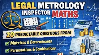 LEGAL METROLOGY INSPECTOR MATHS||20 IMPORTANT QUESTIONS