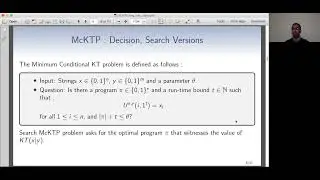 One way functions and a conditional variant  of MKTP
