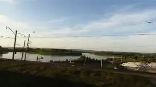 Вид из окна поезда - Река Бирюса (г.Бирюсинск, Иркутская обл.)