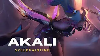 SG Akali Splash fanart process video