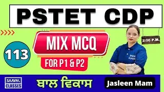 Lec-113 CTET December 2024 paper-2 MCQ || CDP | PSTET | SAAVAL CLASSES | 9988832392