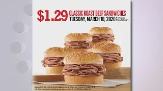 $1.29 Classic roast beef sandwiches at Arby's today for Customer Appreciation Day