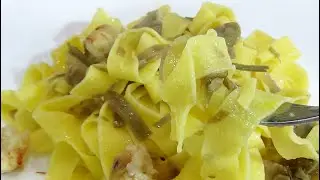 Pappardelle con carciofi e gamberi