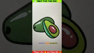 easy avocado 🥑 drawing Art #art #drawing #satisfyling #painting #avocado #shorts