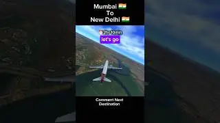 Mumbai ➜ New Delhi Flight ✈️ Take-off + Landing (Best View + Realistic Weather) #shortsfeed #viral