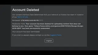 my roblox account was deleted..
