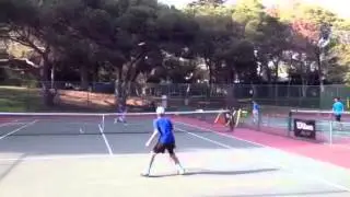 Ben Goldberg proving that great defense and hustle wins points at Palisades Tennis Center!