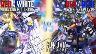 [Battle Series #16] Red White Neo Zeon Blockers vs Red Blue Cyber Newtype | Gundam Card Game