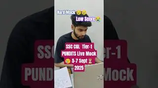 SSC CGL Tier-1 PUNDITS Live Mock 📚 5-7 Sept⏳ Hard😢 #ssc #ssccgl #motivation