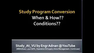 Study Program Conversion Procedure @ VU with All W's