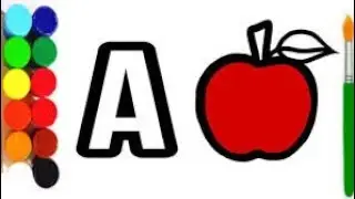 Step by step Apple drawing and colouring pages alphabet A for APPLE 🍎#drawing #apple