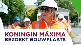 Koningin M&aacute;xima bezoekt woningbouwproject in Rijnsburg
