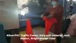 45cm PVC Traffic Cone Flexible Material Anti Impact Warning Safety Production