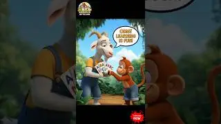 Watch this Monkey and Dog Bond! #AnimalsOfVillage #Shorts #3DAnimation #KidsCartoons #CuteAnimals