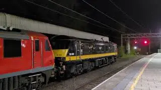 4S49 - DB90's - 90029 90035 Daventry IRFT Grangemouth TDG EWS brief stop at Stafford Station