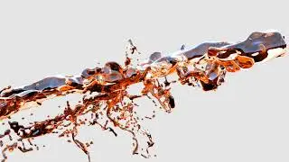 Water splash, orange liquid slow motion