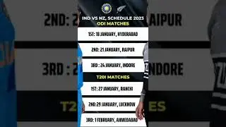 india vs new Zealand  tour schedule 2023