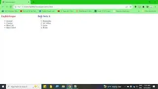 HTML Programming | Hypertext Markup Language code.  Prepare Table and List