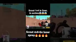 Scout 1v4 in 5 sec. in scrima| Scout m4+6x laser spray#scout #pubg #shorts #short #bgmi #1v4 #TX #Op