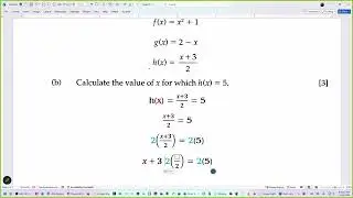16b   Calculate x when function value is known