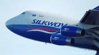 Silk Way West Airlines Boeing 747-400F (4K-SW800) takeoff from KIX/RJBB (Osaka - Kansai) RWY 06R