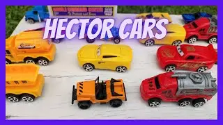 Various cars moving and falling into the water - diecast model cars