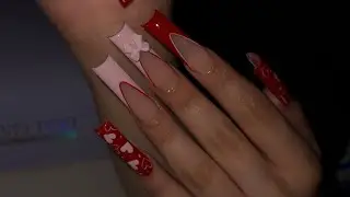 Red Valentine’s Day nails, simple and cute ❤️
