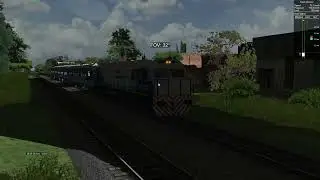 Open Rails Argentina - Linea Sarmiento MFT3300 MF105 Saliendo de la estacion La Reja