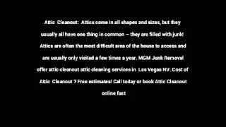 Attic Cleaning Service Attic & Crawl Space Cleaning Junk Removal in Las Vegas NV  | MGM Junk Removal