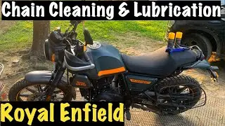 Royal Enfield Chain Cleaning & Lubrication | Scram 440 || How To Clean Bike Chain | Subhajit das