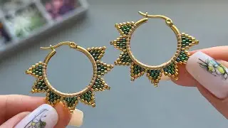 DIY Boho Beaded Hoop Earrings ✨ Elegant Sunburst Design