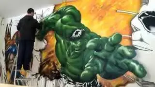 Phat2 - Marvel Graffiti Mural Timelapse