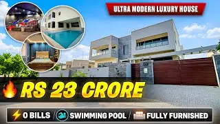 Inside Karachi's Most Expensive FULLY-FURNISHED Luxury Mansion | O-Electric Bills | Pool + Lift 