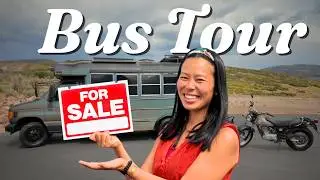 Off-grid Tiny Home w/ Shower, Kitchen & Motorcycle | Bus Conversion Tour (4Sale!) | 7.3L Powerstroke