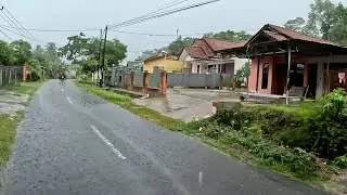 Night Walk Through Silent Village in Heavy Rain Wind Storm with Continuous Thunder ASMR 4K Video 70
