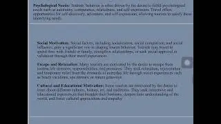 THE CONCEPT OF TOURIST BEHAVIOR