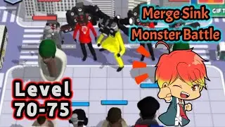 Joss lanjut level 71-75 Merge Sink Monster Battle #skibiditoilet #cameraman #merge #games
