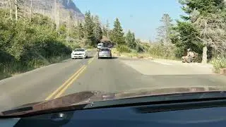 Going to the Sun in Glacier National Park. Eastbound from Logan Pass, descending towards St.Mary