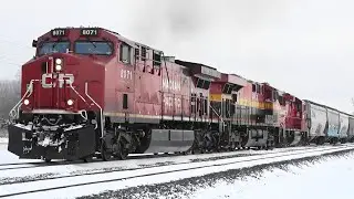 CP 8071 w/ KCS Power Leads Freight, Davenport, IA
