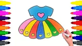 How to draw a dress for children 👗 👗 | Easy Drawing and Coloring for kids#dress #drawing
