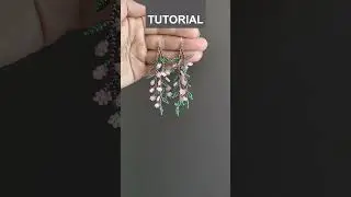 Branch with flowers beaded earring Tutorial, fringe bead earrings diy