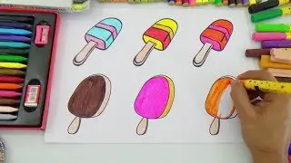 ice popsicle coloring pages for kids | how to fill colors to ice cream | kids color art