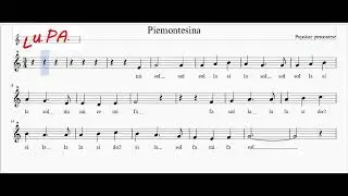 Piemontesina - Flauto dolce - Note - Spartito - Karaoke - Canto - Musica - Instrumental - Tutorial